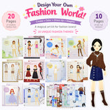 Wrapables Fashion Designer Dress Up Coloring and Sticker Activity Book, Reusable Sticker Book, Creativity Book