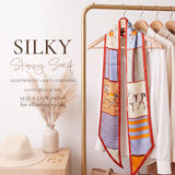 Wrapables 2 Piece Womens Silky Feeling Long Skinny Scarf Set, 55.5 x 5.15 Inch Satin Neck Scarf, Horse and Paisley