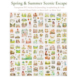 Wrapables Seasons Scenery PET Scrapbooking Stickers for Scrapbooking, Junk Journals, Stationery, DIY Crafts, Water Bottles (Set of 2), Spring Summer