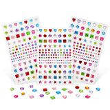 Wrapables 405pcs Acrylic Self Adhesive Crystal Rhinestone Gem Stickers, DIY, Arts and Crafts Supplies (Set of 3), Assorted