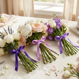 Wrapables Gift Wrapping, Wedding Decor, Floral Bouquets, DIY Crafts Satin Ribbon 3/8 Inch x 75 Yards (Set of 3), Purples
