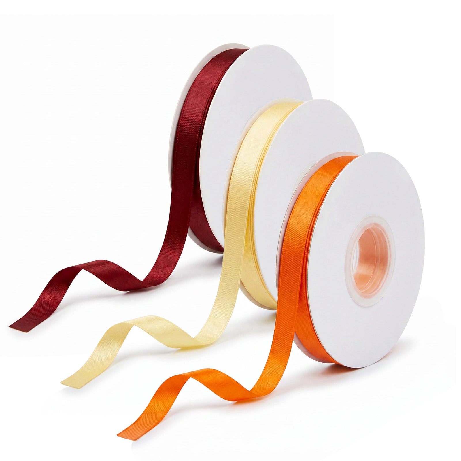 Wrapables Gift Wrapping, Wedding Decor, Floral Bouquets, DIY Crafts Satin Ribbon 3/8 Inch x 75 Yards (Set of 3), Harvest