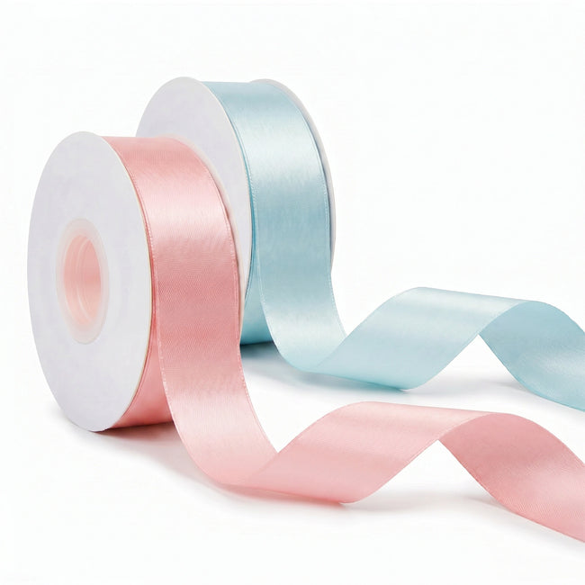 Wrapables Gift Wrapping, Wedding Decor, Floral Bouquets, DIY Crafts Satin Ribbon 1 Inch x 50 Yards (Set of 2), Pastel