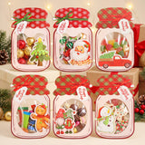 Wrapables 48pk Christmas Party Favor Treat Bags with Mason Jar Cards Set, DIY Stock Stuffers, Gift Exchange (Candy Not Included)