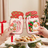 Wrapables 48pk Christmas Party Favor Treat Bags with Mason Jar Cards Set, DIY Stock Stuffers, Gift Exchange (Candy Not Included)