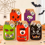 Wrapables 50pk Halloween Treat Bags with Mason Jar Cards Set, DIY Trick or Treat, Gift Exchange, Party Favors (Candy Not Included)