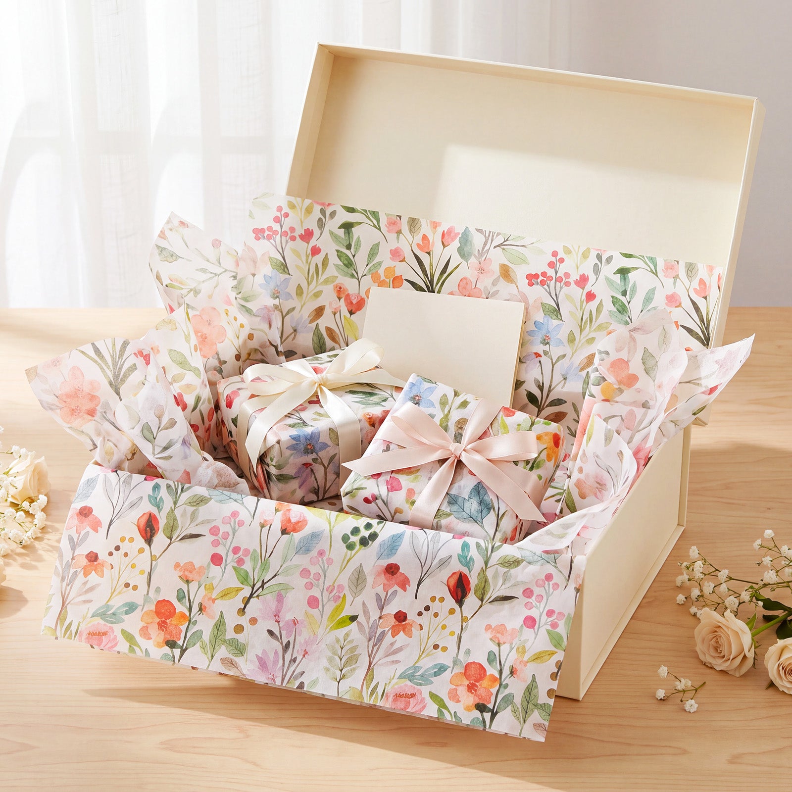 Wrapables Vibrant Spring Floral Tissue Paper 14 x 20 Inch for Gift Wrapping, Weddings, Baby Showers, Birthdays, Party Decor (60 Sheets)