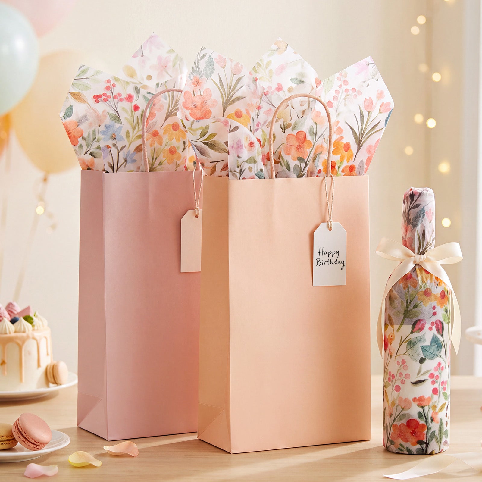 Wrapables Vibrant Spring Floral Tissue Paper 14 x 20 Inch for Gift Wrapping, Weddings, Baby Showers, Birthdays, Party Decor (60 Sheets)