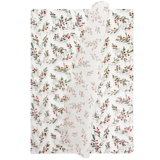 Wrapables Christmas Mistletoe Tissue Paper 14 x 20 Inch for Gift Wrapping, Weddings, Baby Showers, Birthdays, Party Decor (60 Sheets)
