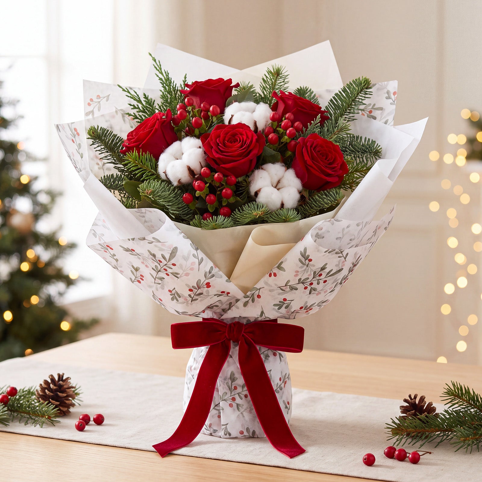 Wrapables Christmas Mistletoe Tissue Paper 14 x 20 Inch for Gift Wrapping, Weddings, Baby Showers, Birthdays, Party Decor (60 Sheets)