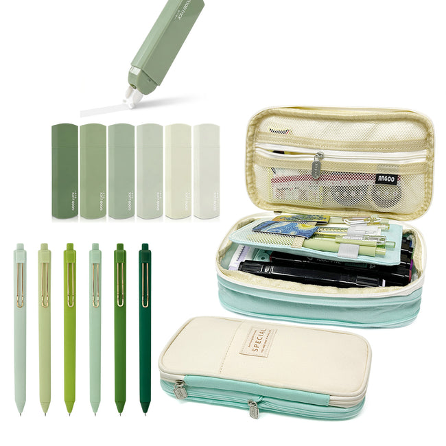 Wrapables Large Capacity Pencil Case, Expandable Pencil Pouch with School Supplies Set