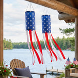 Wrapables American Flag Windsock, Stars and Stripes, Red White and Blue, 4th of July, Memorial Day, Heavy Duty Outdoor Decoration, 50 Inch (Set of 2)