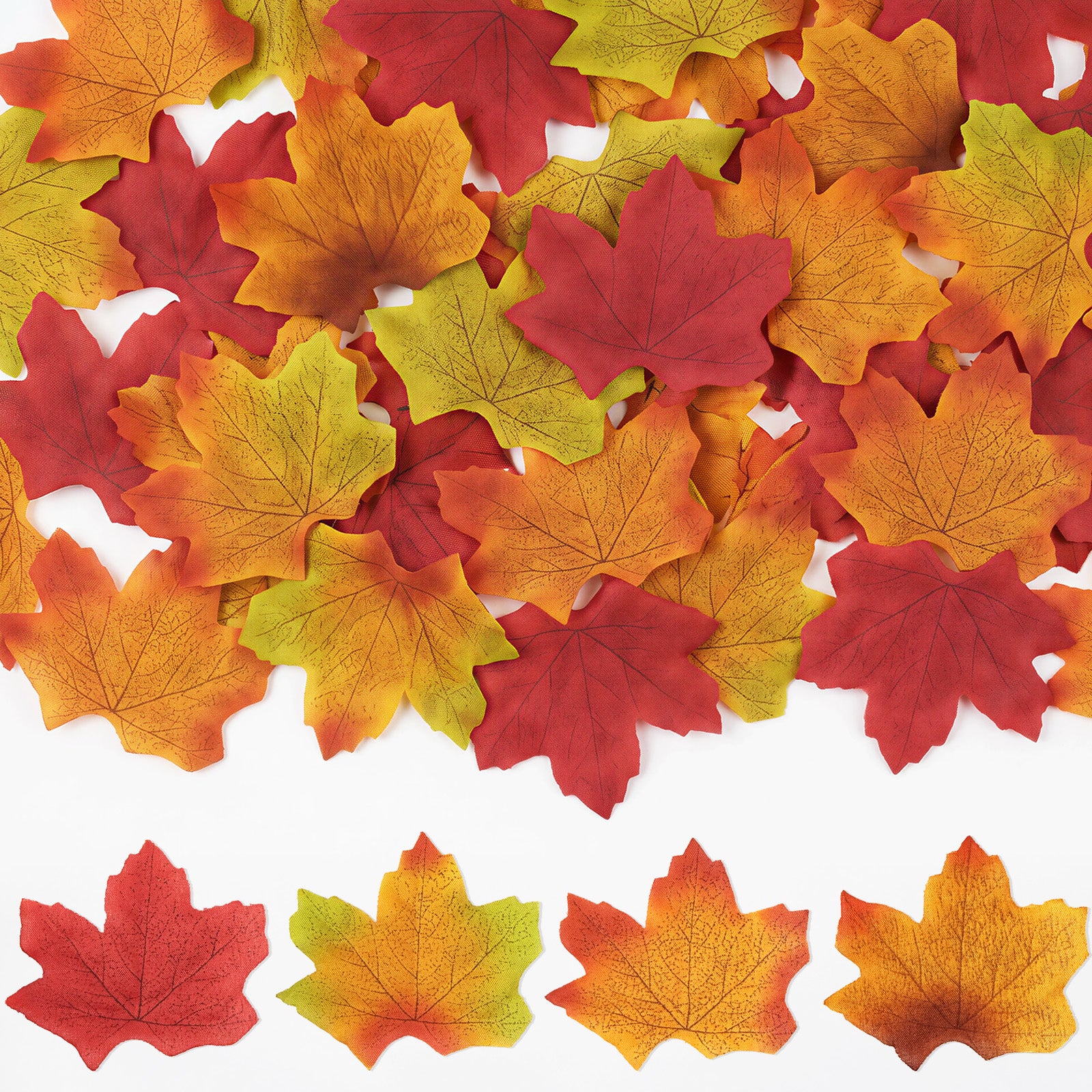 Wrapables Artificial Maple Leaves, Fall, Autumn, Thanksgiving Decor for Weddings, Parties, Table, DIY Crafts (200pcs)
