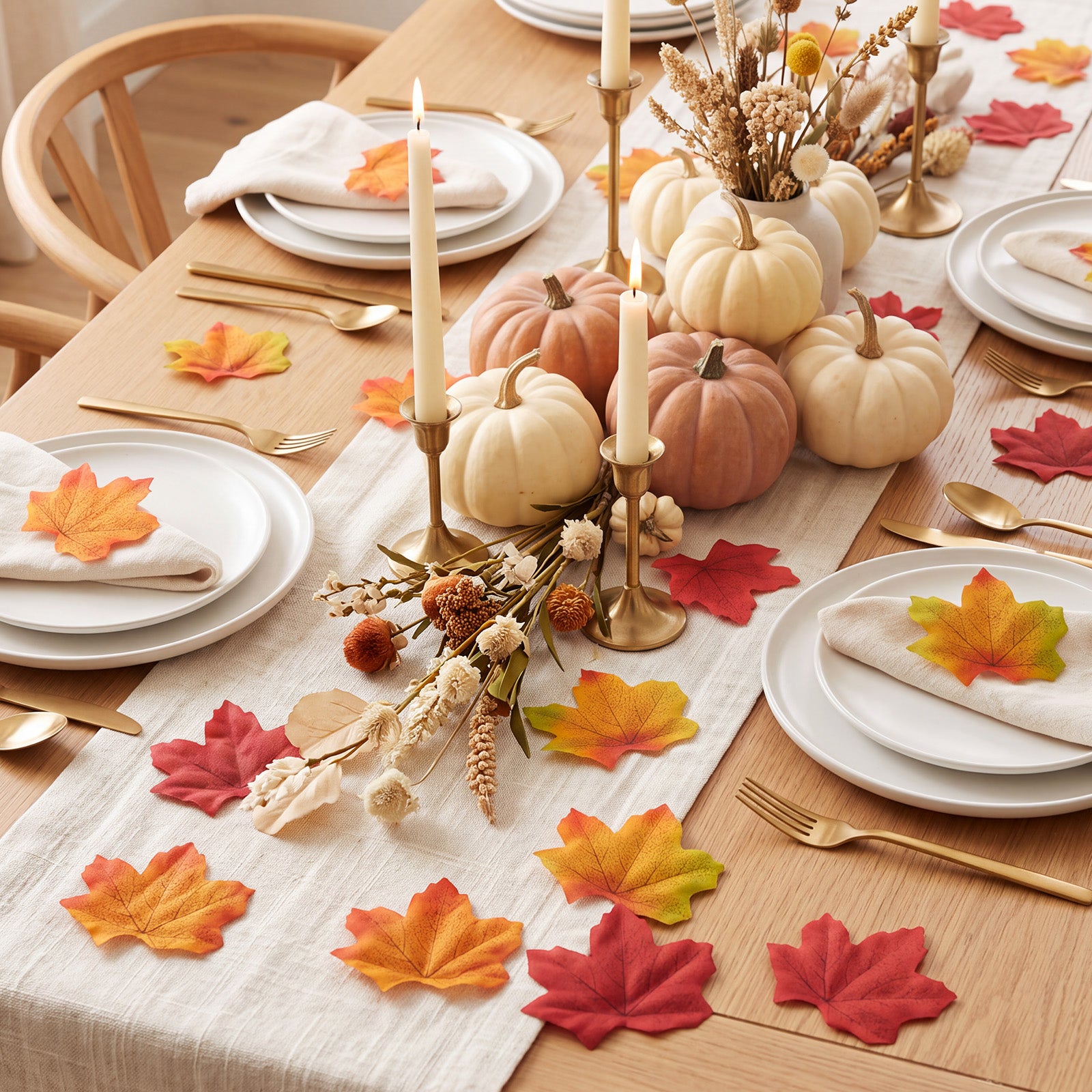 Wrapables Artificial Maple Leaves, Fall, Autumn, Thanksgiving Decor for Weddings, Parties, Table, DIY Crafts (200pcs)