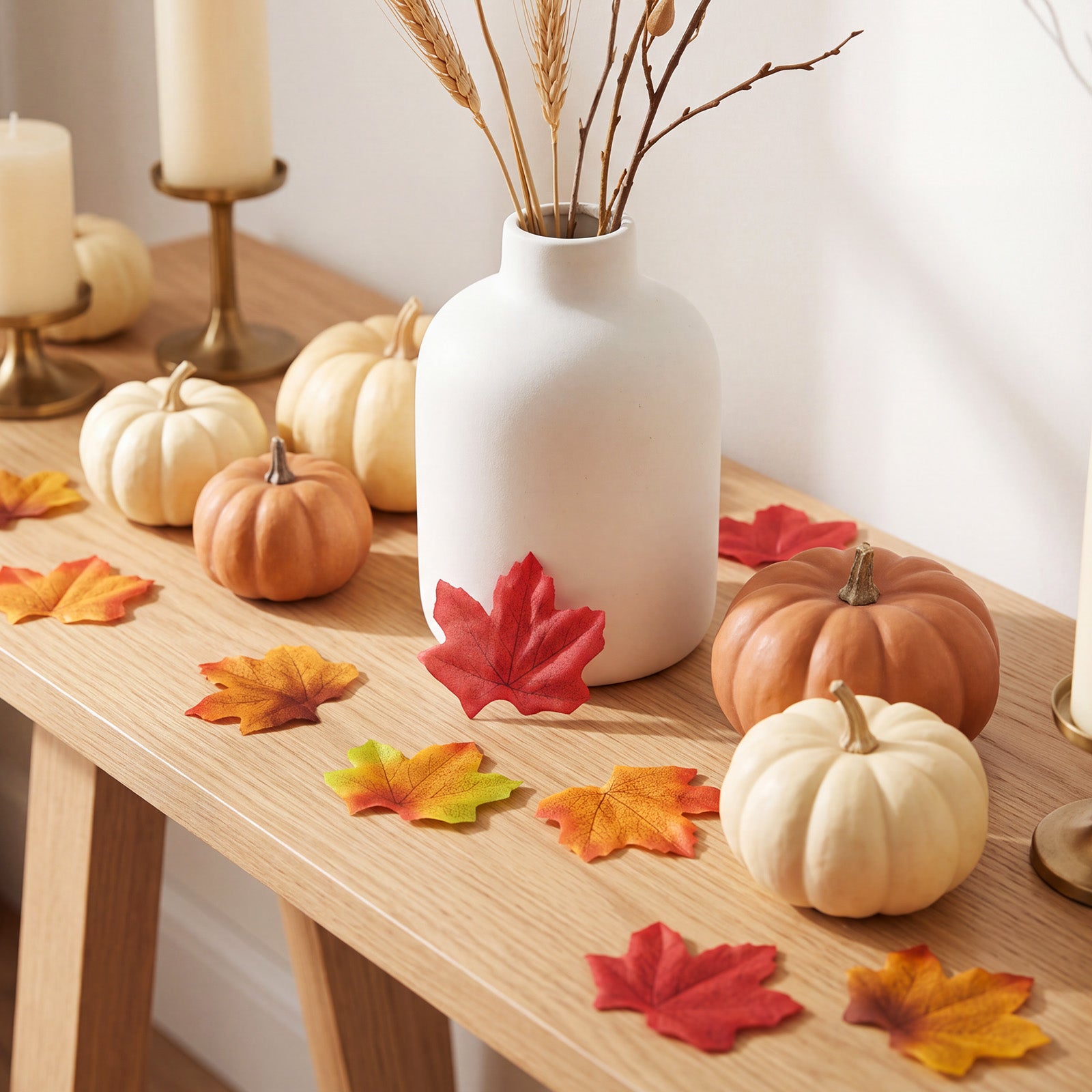 Wrapables Artificial Maple Leaves, Fall, Autumn, Thanksgiving Decor for Weddings, Parties, Table, DIY Crafts (200pcs)