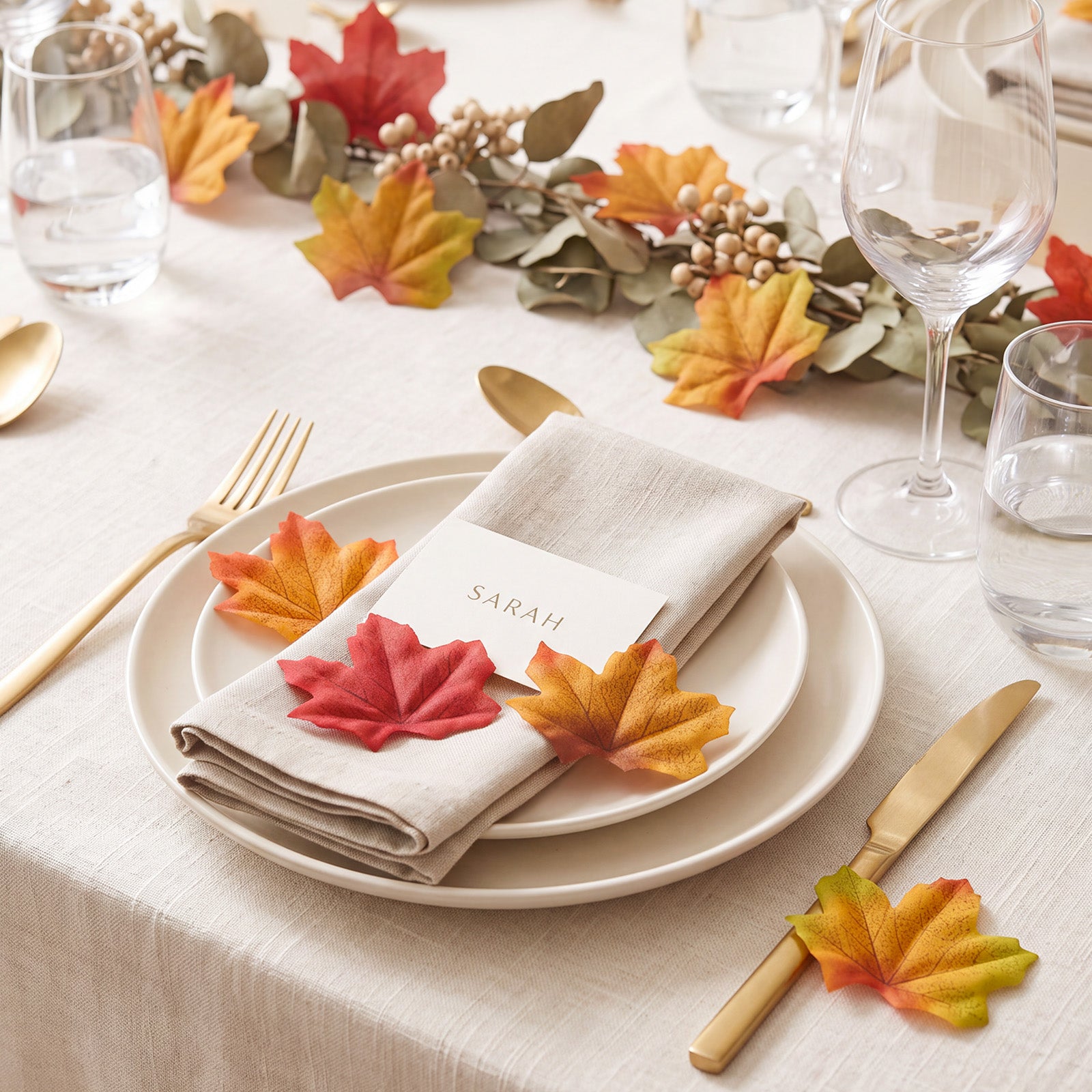 Wrapables Artificial Maple Leaves, Fall, Autumn, Thanksgiving Decor for Weddings, Parties, Table, DIY Crafts (200pcs)