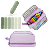 Wrapables Back-to-School Budget Pack, Schools Supplies Kit with 4 Compartment Pencil Case Pencil Pouch and White Correction Tape, Lavender