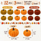 Wrapables Artificial Velvet Pumpkin Decor for Autumn, Fall, Thanksgiving, Harvest Party and Home Decoration (Set of 12)