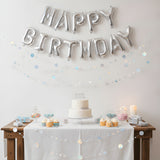 Wrapables Iridescent Holographic Stars and Moon Circle Dot Hanging Garland Streamer Banner for Birthday Parties, Weddings, Anniversaries (Set of 3)