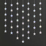 Wrapables Iridescent Holographic Hanging Stars Garland Streamer Banner for Birthday Parties, Weddings, Anniversaries (Set of 3)