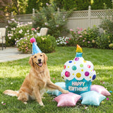 Wrapables Happy Birthday Balloon Set, Self Standing Aluminum Foil Balloon Party Decorations (Set of 10), Cupcake, Ice Cream, Stars