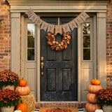 Wrapables Happy Fall Burlap Banner Garland with Pumpkin for Autumn, Fall, Harvest, Thanksgiving Party Decoration