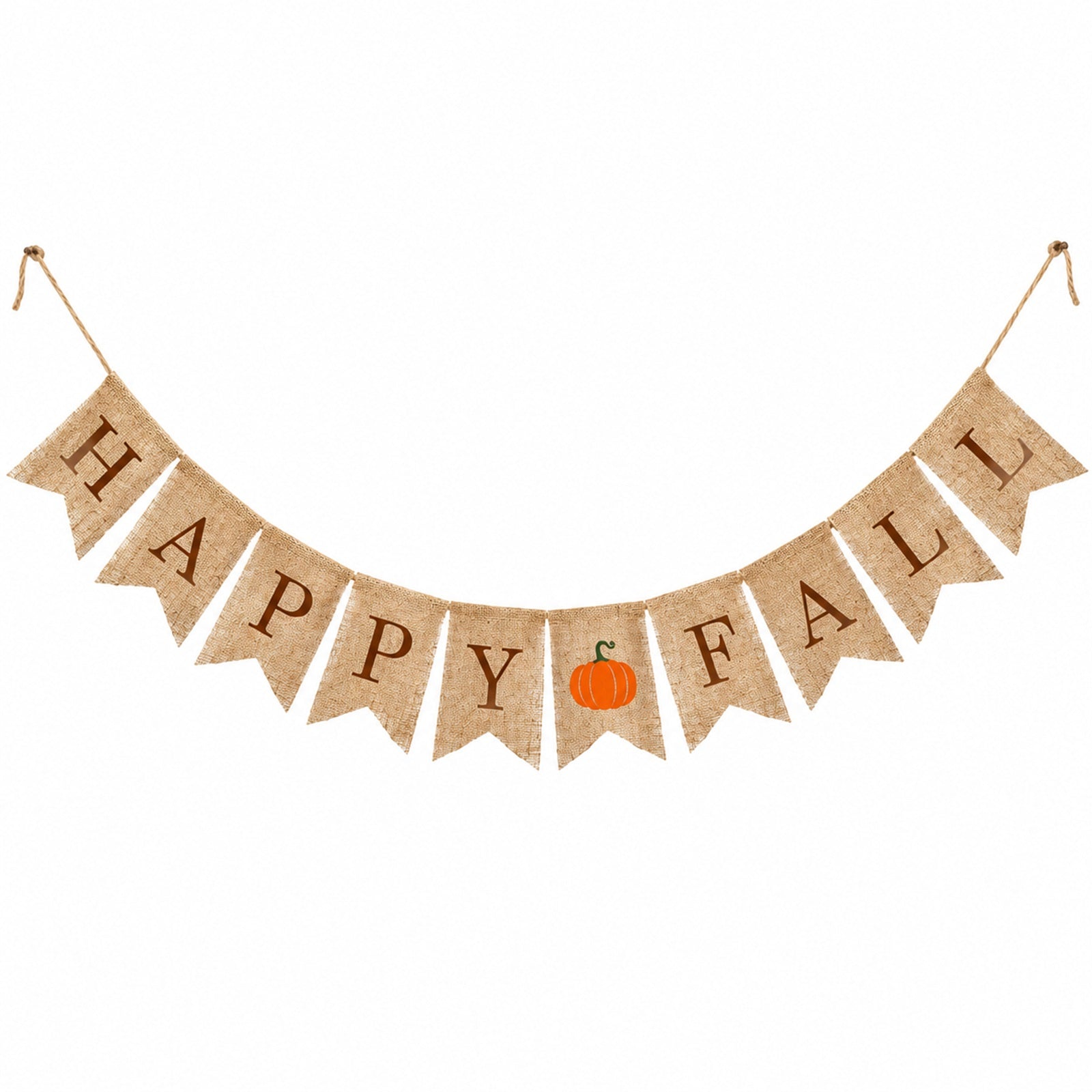 Wrapables Happy Fall Burlap Banner Garland with Pumpkin for Autumn, Fall, Harvest, Thanksgiving Party Decoration