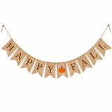Wrapables Happy Fall Burlap Banner Garland with Pumpkin for Autumn, Fall, Harvest, Thanksgiving Party Decoration