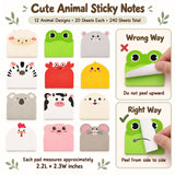Wrapables Cute Animals Sticky Notes, Adhesive Memo Notepads for Home, Office, Work (Set of 12), Farm