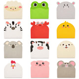 Wrapables Cute Animals Sticky Notes, Adhesive Memo Notepads for Home, Office, Work (Set of 12), Farm