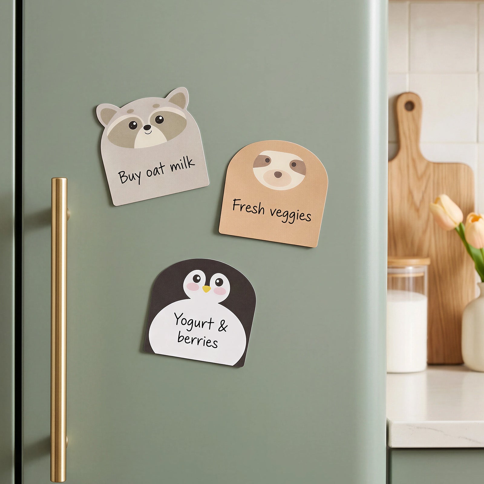 Wrapables Cute Animals Sticky Notes, Adhesive Memo Notepads for Home, Office, Work (Set of 12), Wilderness
