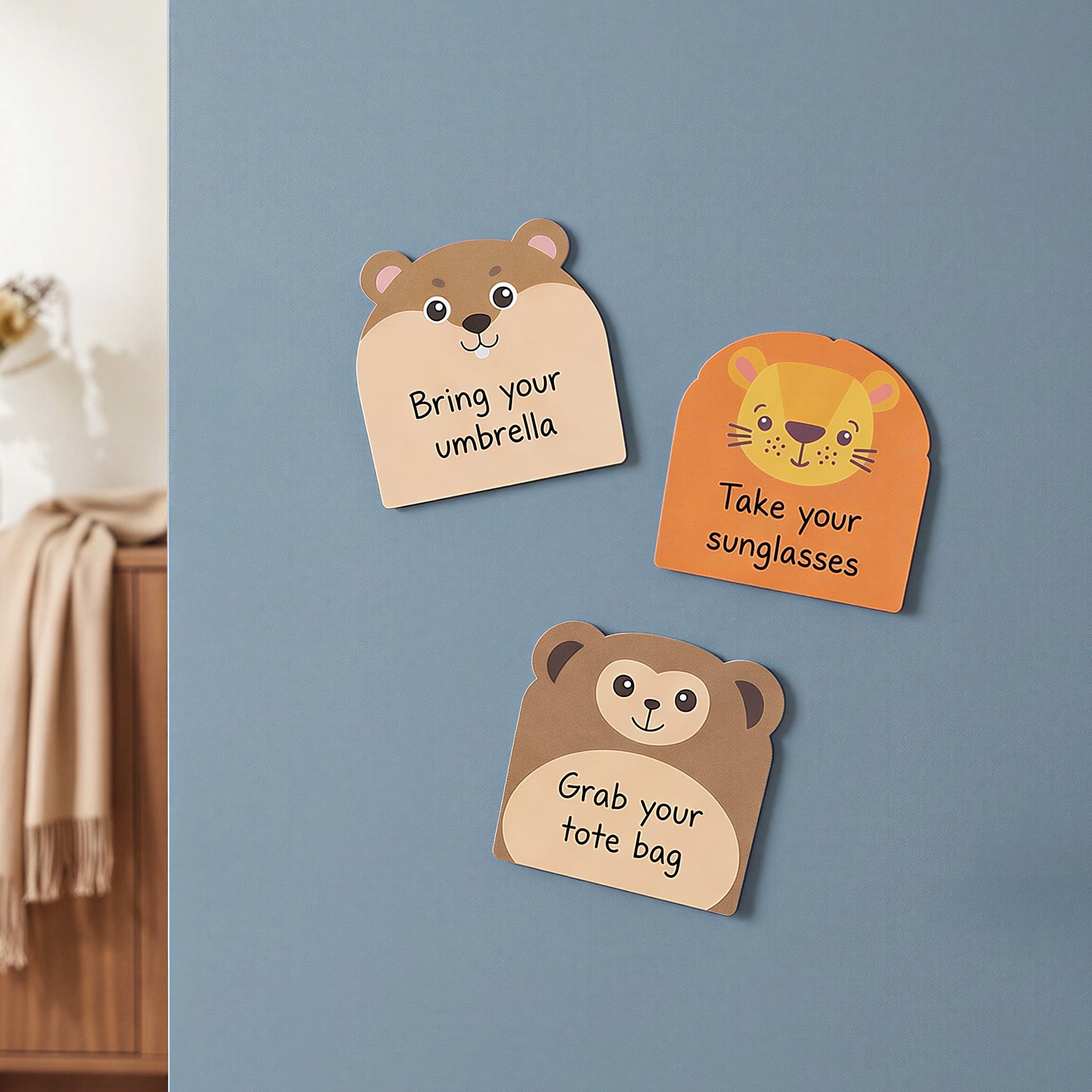 Wrapables Cute Animals Sticky Notes, Adhesive Memo Notepads for Home, Office, Work (Set of 12), Wilderness