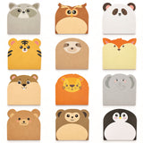 Wrapables Cute Animals Sticky Notes, Adhesive Memo Notepads for Home, Office, Work (Set of 12), Wilderness