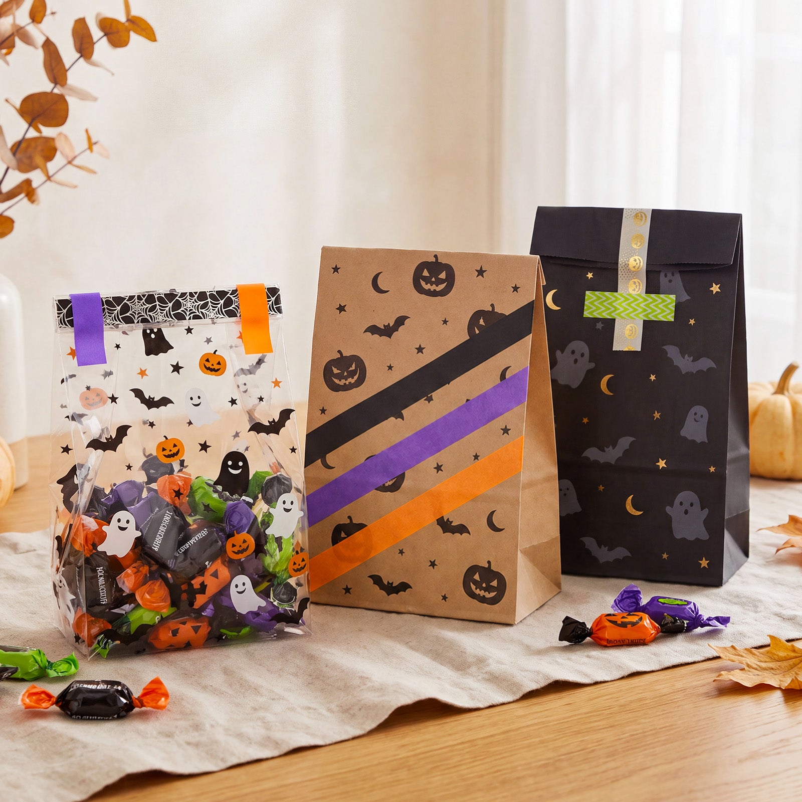 Wrapables Halloween Washi Tape for Scrapbooking, Stationery, Diary, Card Making (Set of 6), Cobwebs and Jack-O-Lantern