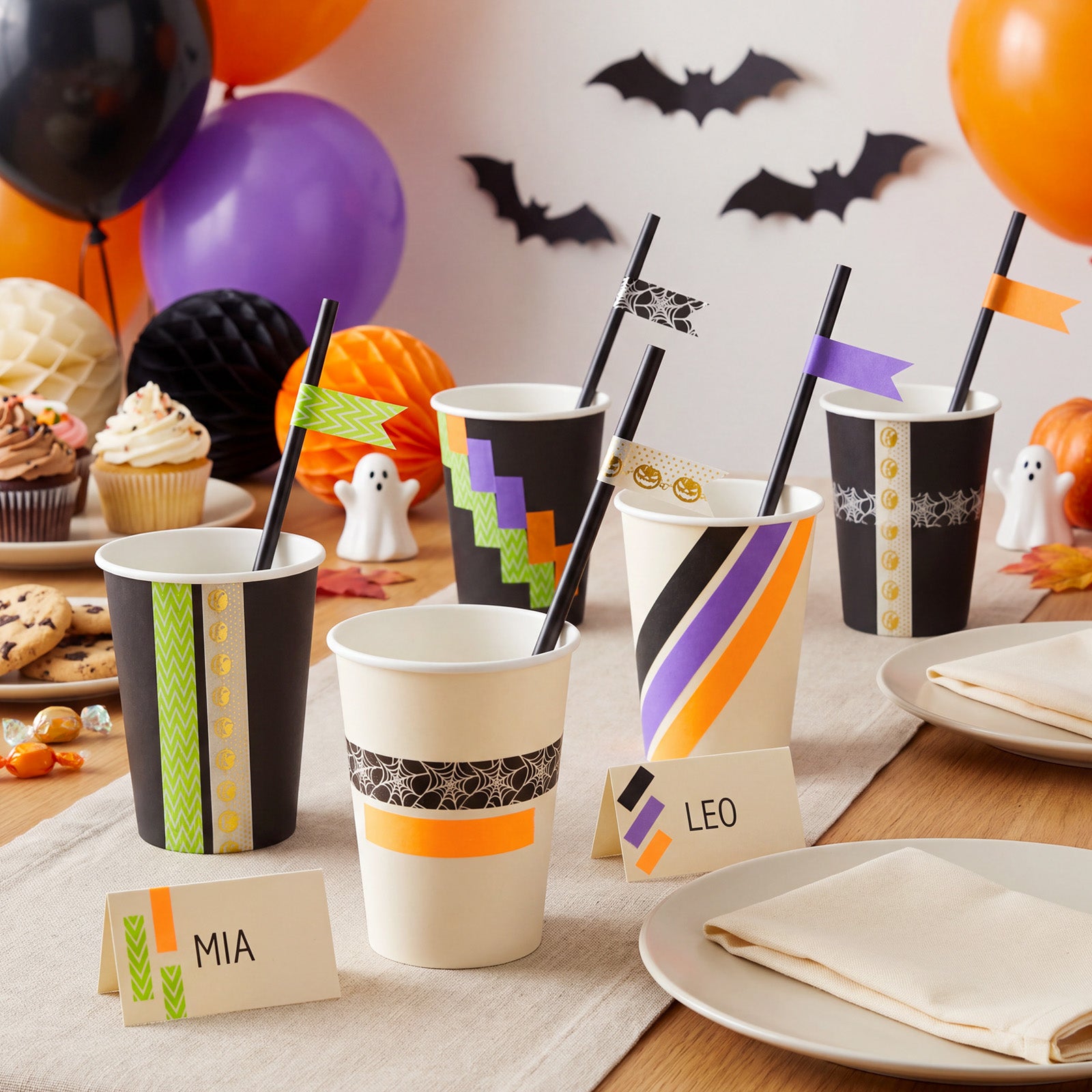 Wrapables Halloween Washi Tape for Scrapbooking, Stationery, Diary, Card Making (Set of 6), Cobwebs and Jack-O-Lantern