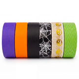 Wrapables Halloween Washi Tape for Scrapbooking, Stationery, Diary, Card Making (Set of 6), Cobwebs and Jack-O-Lantern
