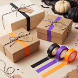 Wrapables Halloween Washi Tape for Scrapbooking, Stationery, Diary, Card Making (Set of 3), Orange, Purple, Black