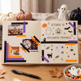 Wrapables Halloween Washi Tape for Scrapbooking, Stationery, Diary, Card Making (Set of 3), Orange, Purple, Black