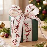 Wrapables Christmas Wired Ribbons 2.5 inch x 10 Yards, for Gift Wrapping, Bows, Wreaths, Xmas Trees, Holiday Decor, DIY Crafts, Merry Christmas