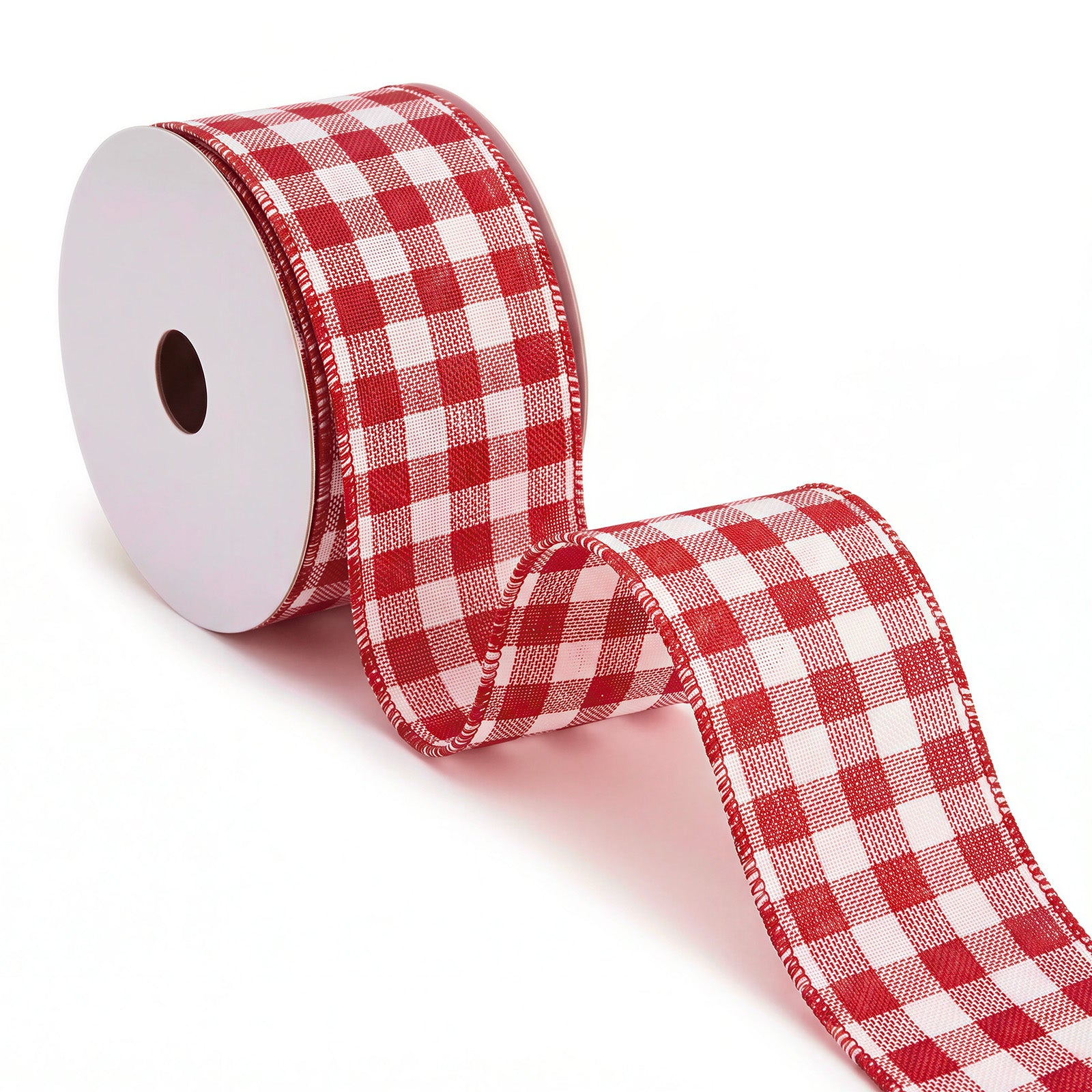 Wrapables Christmas Wired Ribbons 2.5 inch x 10 Yards, for Gift Wrapping, Bows, Wreaths, Xmas Trees, Holiday Decor, DIY Crafts, Red Plaid