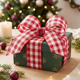 Wrapables Christmas Wired Ribbons 2.5 inch x 10 Yards, for Gift Wrapping, Bows, Wreaths, Xmas Trees, Holiday Decor, DIY Crafts, Red Plaid