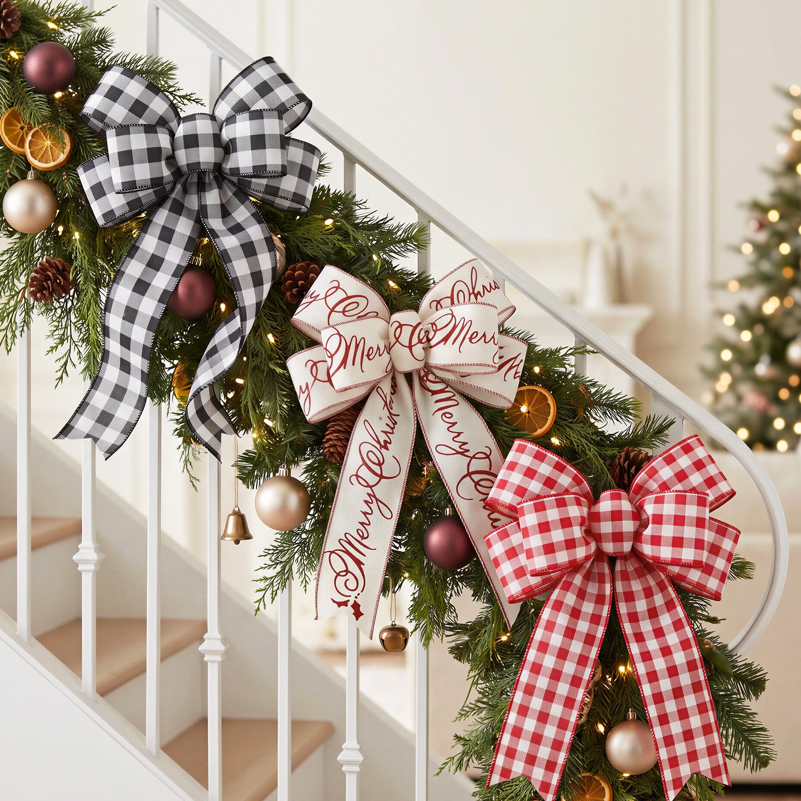 Wrapables Christmas Wired Ribbons 2.5 inch x 10 Yards, for Gift Wrapping, Bows, Wreaths, Xmas Trees, Holiday Decor, DIY Crafts, Red Plaid