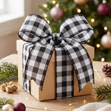 Wrapables Christmas Wired Ribbons 2.5 inch x 10 Yards, for Gift Wrapping, Bows, Wreaths, Xmas Trees, Holiday Decor, DIY Crafts, Black Plaid