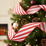 Wrapables Christmas Wired Ribbons 2.5 inch x 10 Yards, for Gift Wrapping, Bows, Wreaths, Xmas Trees, Holiday Decor, DIY Crafts, Red Stripes