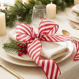 Wrapables Christmas Wired Ribbons 2.5 inch x 10 Yards, for Gift Wrapping, Bows, Wreaths, Xmas Trees, Holiday Decor, DIY Crafts, Red Stripes