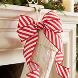 Wrapables Christmas Wired Ribbons 2.5 inch x 10 Yards, for Gift Wrapping, Bows, Wreaths, Xmas Trees, Holiday Decor, DIY Crafts, Red Stripes