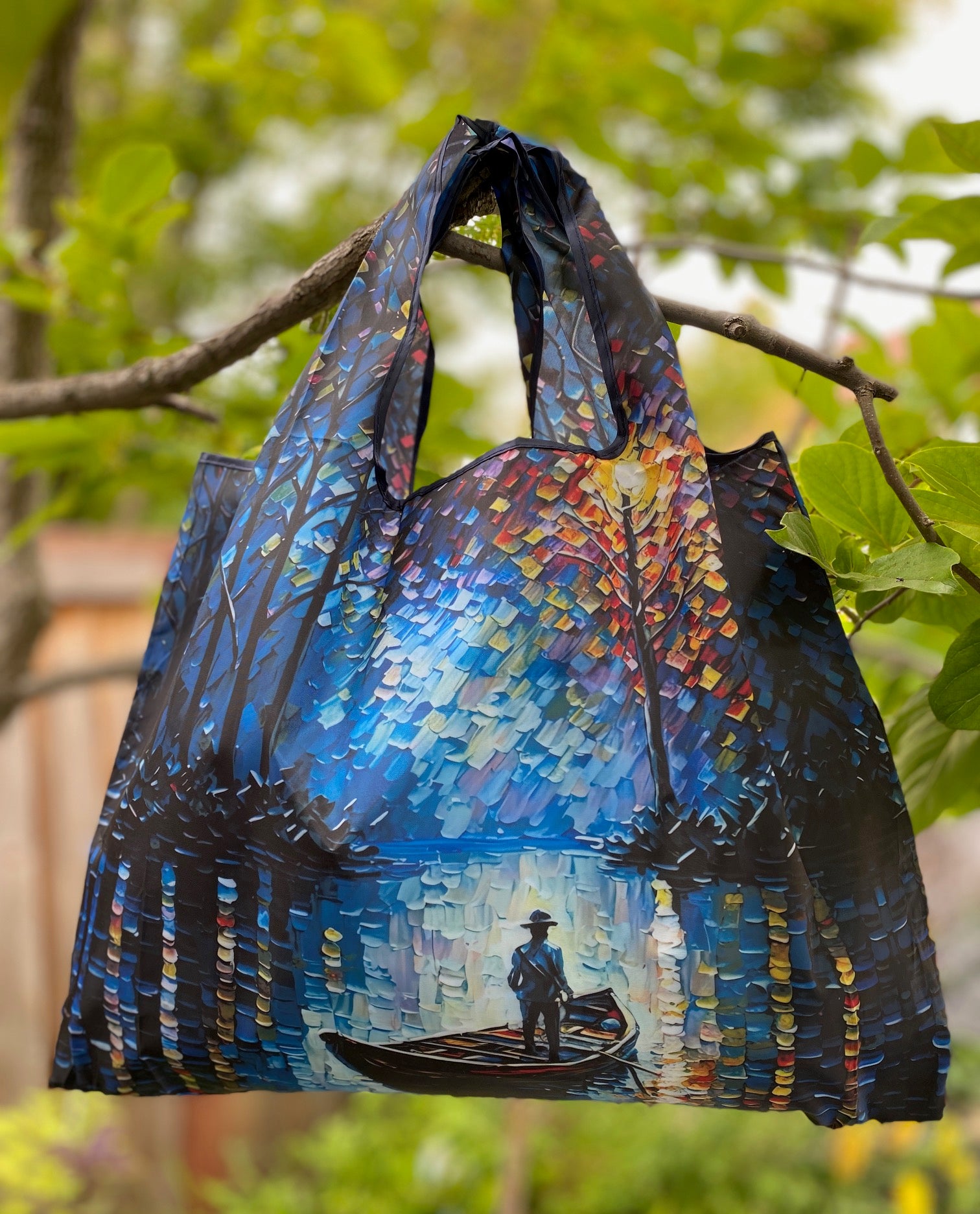 Wrapables Large Foldable Oil Painting Nylon Reusable Grocery Bag