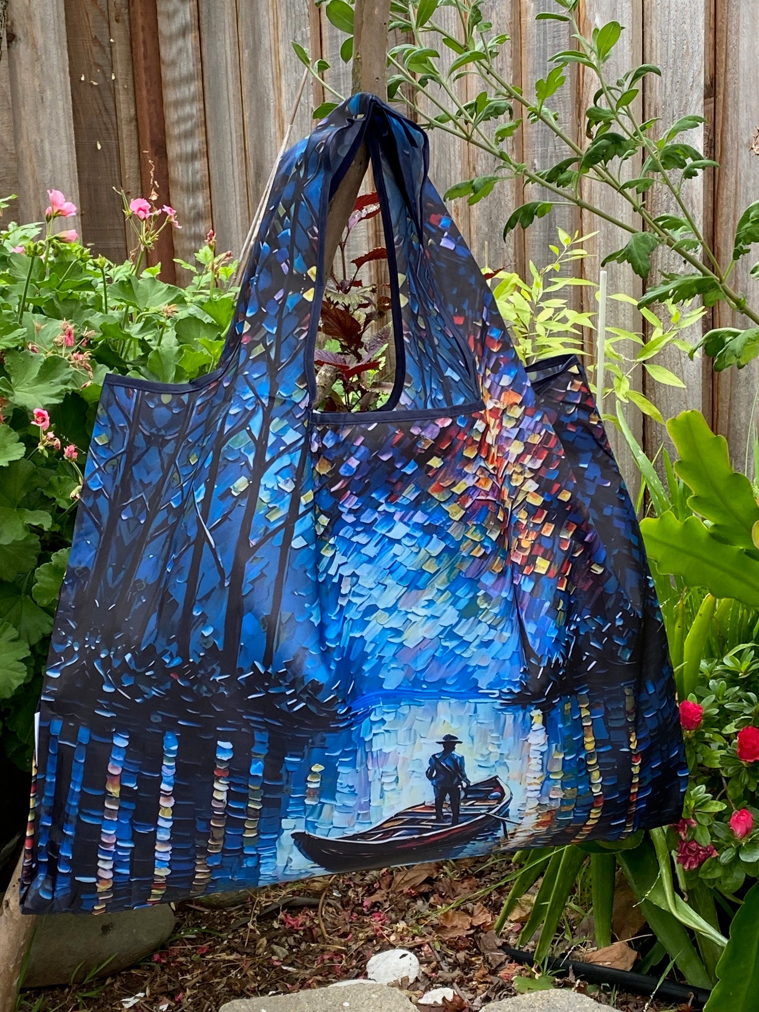 Wrapables Large Foldable Oil Painting Nylon Reusable Grocery Bag
