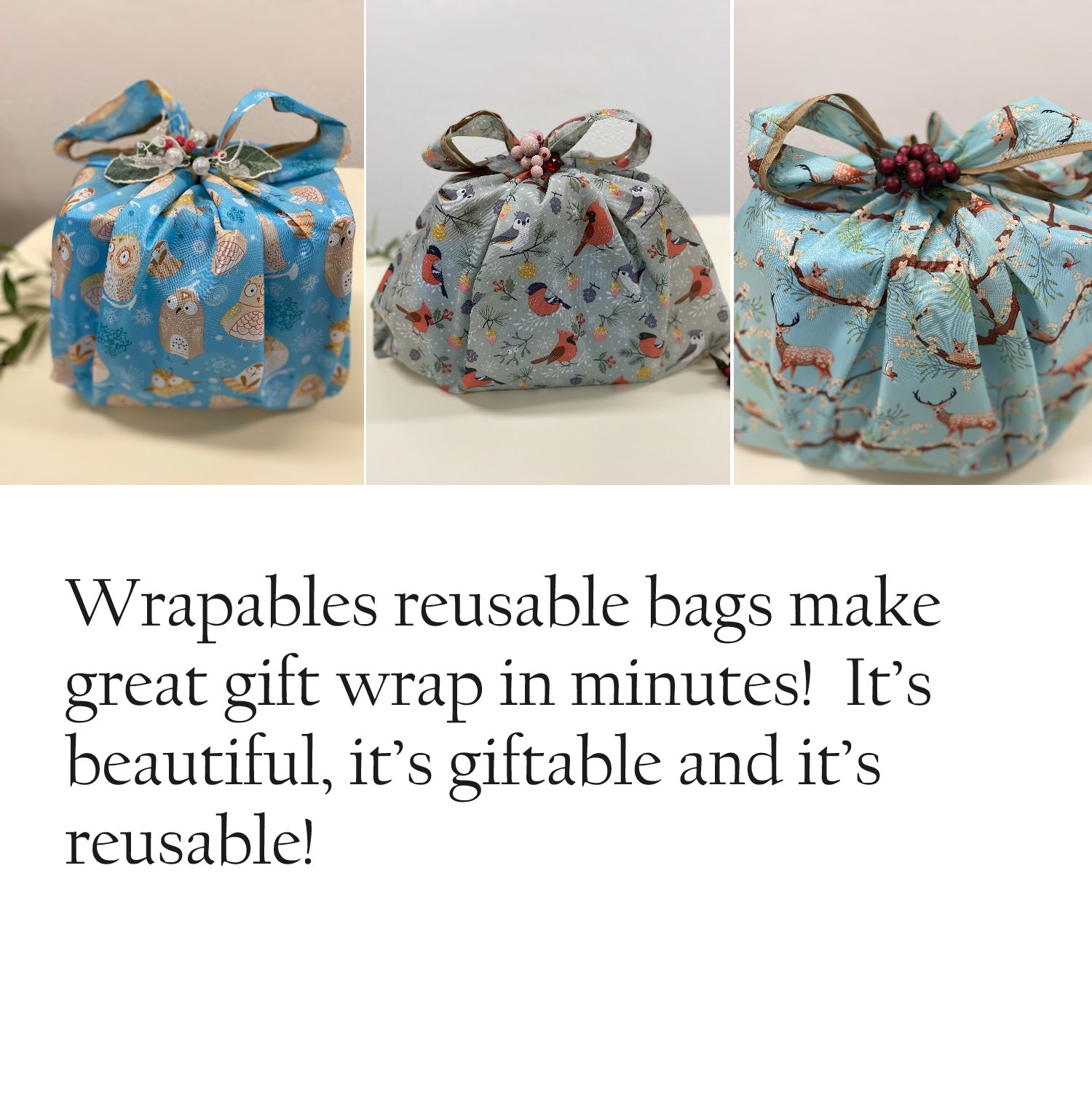 Wrapables Large Foldable Tote Nylon Reusable Grocery Bags