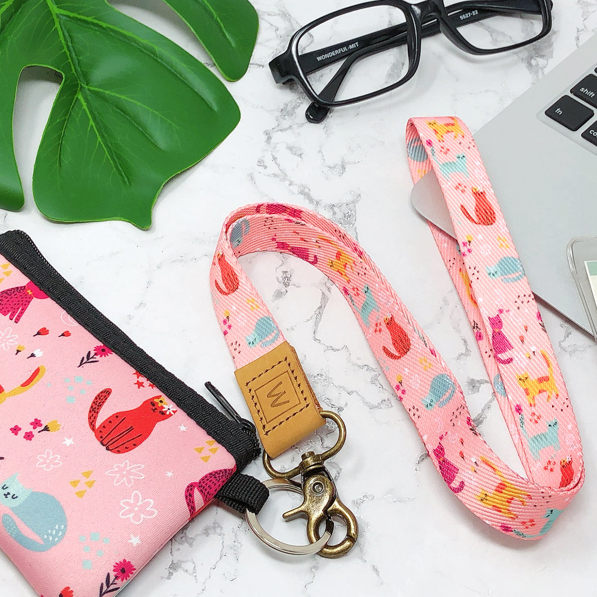 Wrapables Lanyard Keychain and ID Badge Holder, Blossoms & Birds